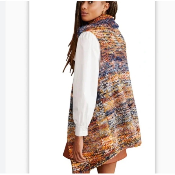 Spacedye Sweater Duster Hipster Hippie Boho Festival Bohemian Artsy Jacket Vest - Picture 5 of 9